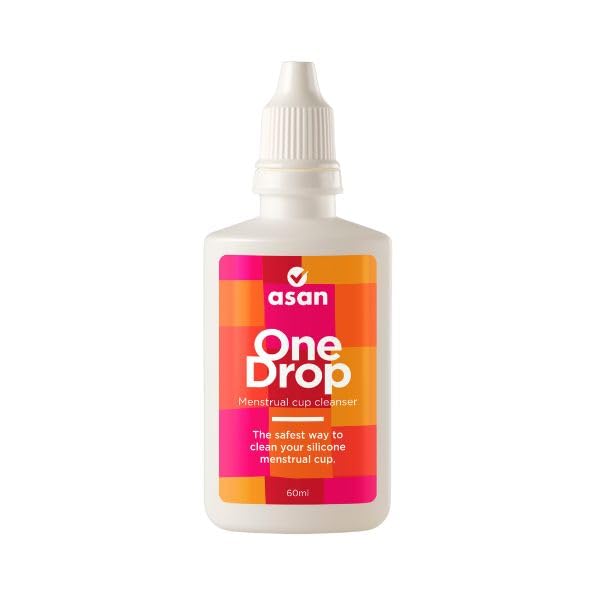 Asan OneDrop Menstrual Cup Cleanser, 60 ml | A Natural & Safe Way to Wash Your Cups | Portable Travel Bottle for Hygiene On The Go | Steriliser to Remove Odour & Stains | Eco-Friendly Period Product